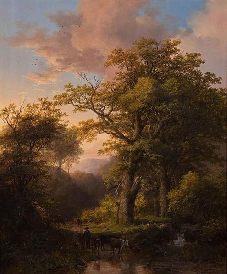 Johann Bernhard Klombeck A Forest Scene oil painting picture